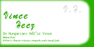 vince hecz business card